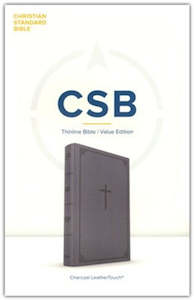 CSB Thinline Bible Value Edition charcoal leathertouch 9 point font