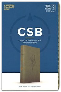 CSB Large Print Personal Size Reference Bible Digital Study Edition sage suedeso&hellip;