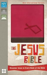 Bibles: NIV, The Jesus Bible Pink/Brown Leathersoft Ages 9-12