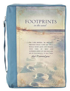 Footprints Poly-canvas Value Bible Cover xlarge