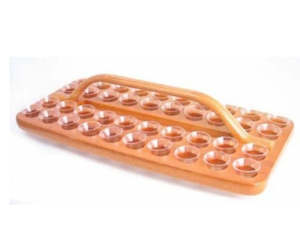 Communion Tray - Wooden (40 holes) - Light wood finish