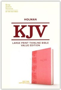 Kjv: KJV Large Print Thinline Bible Value edition soft pink leathertouch 10 point font