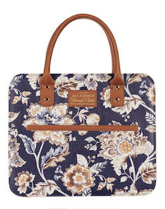 Women: I Can Do All Things Toffee-brown and Navy Purse-style Bible Cover large - Philippians 4:13