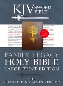 KJV Family Legacy Holy Bible Large Print 1611 Version coffee ultrasoft 12 point font