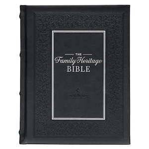 NLT Family Heritage Bible Black Faux Leather Hardcover 12.5-point type