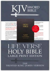 Kjv: KJV Sword Large Print Bible Be Strong and Courageous Life Verse 1611 version black ultrasoft 12 point font