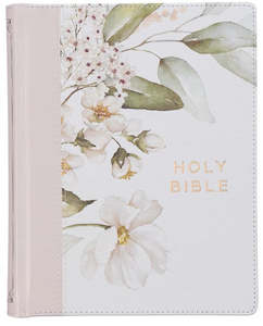 Kjv: KJV Note-taking Bible Gray Floral Printed Faux Leather hardcover 8.65 point font