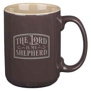 Men: My Shepherd Mocha-Brown Ceramic Coffee Mug - Psalm 23 *THIS CERAMIC MUG IS NOT AVAILABLE TO BE SENT ON IT’S OWN – We are able to ship with combined orders of $100 or more.*