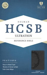 Hcsb: HCSB Ultrathin Reference BibleCharcoal Leathertouch INDEXED 9 point Bible type