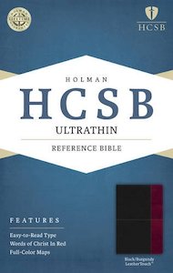 Hcsb: HCSB Ultrathin black/burgundy leathertouch. Holman Christian Standard Bible