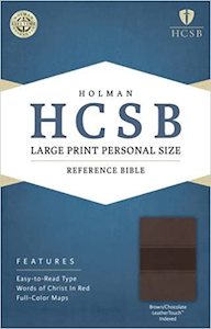 HCSB Large print personal size brown/chocolate leathertouch indexed. Holman Chri&hellip;