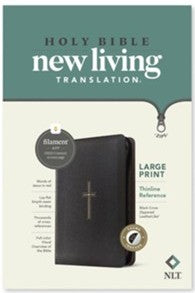 NLT Large Print Thinline Reference Zipper Bible filament enabled edition Black c&hellip;