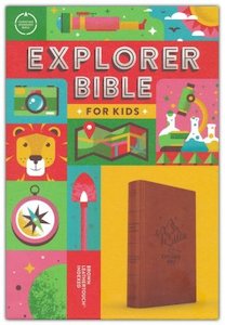 CSB Explorer Bible for Kids brown mountains leathertouch INDEXED Ages 7-12
