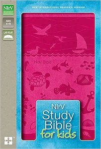 NIRV Study Bible for Kids Pink Italian duo tone. Ages 6-10