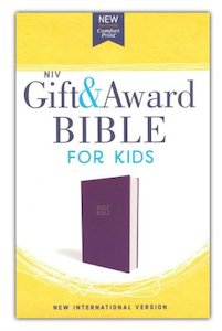 NIV Gift & Award Bible for Kids Purple flexcover. Ages 8-12. 7.5 font size