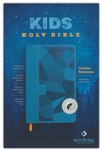 NLT Kids Bible Thinline Reference Edition Camo Blue LeatherLike 8.75 point font &hellip;