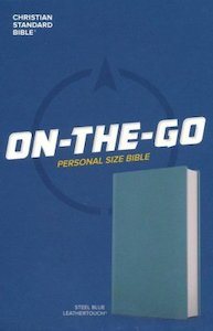Csb Youth: CSB On the Go Personal Size Bible steel blue leathertouch. Christian Standard Bible