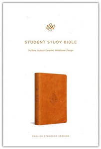 ESV Student Study Bible nubuck caramel wildflower design trutone 8 point font