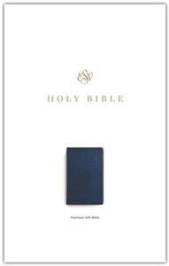 Bibles: ESV Premium Gift Bible navy mosaic cross design trutone 8.5 font size