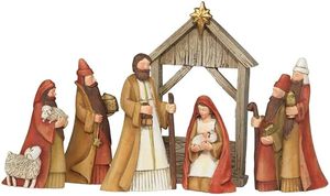 Seasonal: 6 Piece Nativity Set/Creche 9cm high