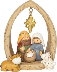1 Piece Holy Family in Creche 8cm high