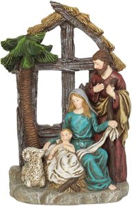 Seasonal: 1 Piece Holy Family in Creche 18cm high