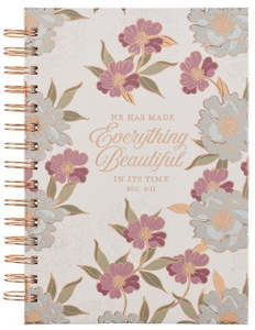 Everything Beautiful Whimsical Blooms Spiral Journal - Ecclesiastes 3:11