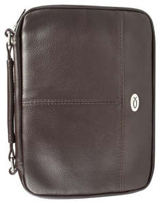 Bible Accessories: Bible Cover Two-fold Organiser Ichthus Badge Brown small