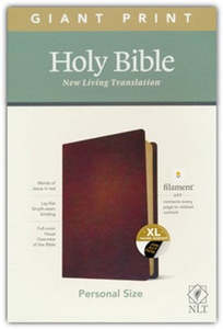 Nlt: NLT Personal Size Giant Print Bible filament enabled edition Brown Genuine Leather INDEXED 12 point font