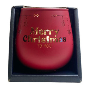 Glass Candleholder Merry Christmas to You 10cm