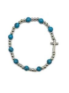 Gifts: Rosary Bracelet Turquoise in Tulle Bag - 5mm Beads