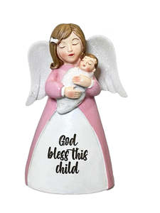 God Bless this Child - Pink Angel figurine
