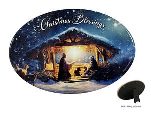 Christmas Blessings Oval Ceramic Plaque - - PL10441