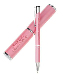 Mothers Day: Pink Grateful Heart Stylish Pen and Case Gift Set
