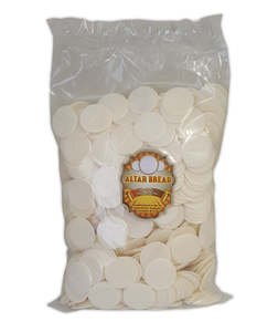 Communion Bread 35 mm round with cross symbol loose in bag 1000 pieces