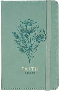 Faith Teal Floral Faux Leather Hardcover Notebook with Elastic Band Closure - 2 &hellip;