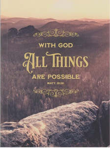 With God All Things Are Possible Mountain Medium Notebook - Matthew 19:26