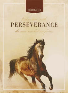 Gift Books: Perseverance Brown Stallion Medium Notebook - Hebrews 12:1