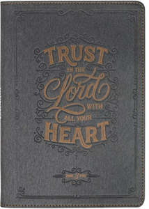 Men: Trust in the Lord Charcoal Faux Leather Classic Journal - Proverbs 3:5