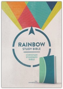 Study: CSB Rainbow Study Bible teal leathertouch limited edition 9.75 point font