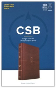 CSB Single Column Personal Size Bible digital study edition brown leathertouch 10 point font