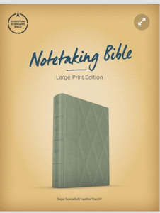 CSB Notetaking Bible Large Print Edition sage suedesoft leathertouch 9.5 point font