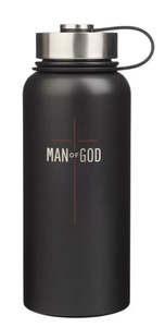 Man of God Matte Black Stainless Steel Water Bottle