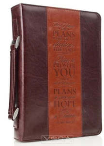 For I Know the Plans - Jeremiah 29:11. Brown Large two-tone Bible Cover
