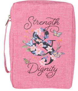 Strength and Dignity Pink Value Large Bible Cover