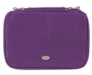 Two-fold Purple Faux Leather Organiser Large Bible Cover
