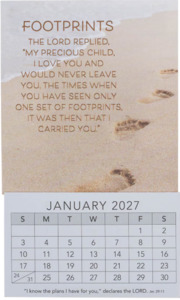2027 Footprints Mini Magnetic Calendar