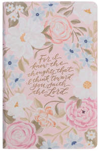 KJV Bible Giant Print For I Know the Plans Pink Floral Printed Faux Leather Jere&hellip;