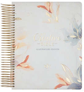 KJV My Creative Bible Illustrators Edition Pearlised White Floral Faux Leather 9 point font