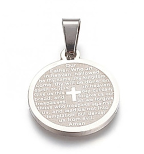 Gifts: The Lord's Prayer Necklace Pendant, on 45 mm chain silver plated